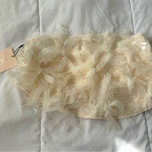 SHEIN Cream Ruffled Top